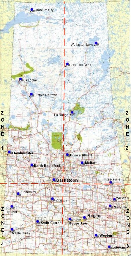 Map Saskatchewan